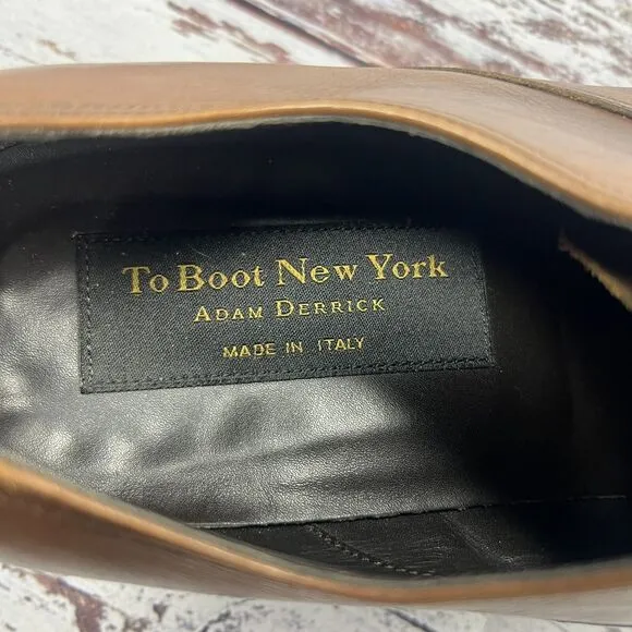 To Boot New York Aidan Brown Leather Cap Toe Oxfords Dress Shoes 1298, Men’s 9.5