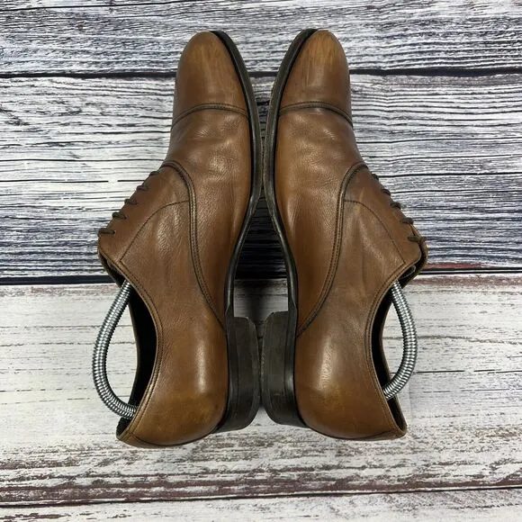 To Boot New York Aidan Brown Leather Cap Toe Oxfords Dress Shoes 1298, Men’s 9.5