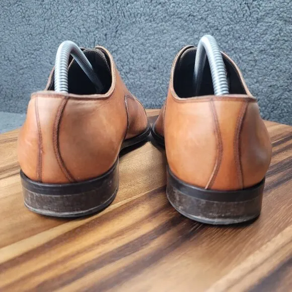 To Boot New York Harding Shoes Brown Leather Mens 8.5 Oxfords Cap Toe Dress