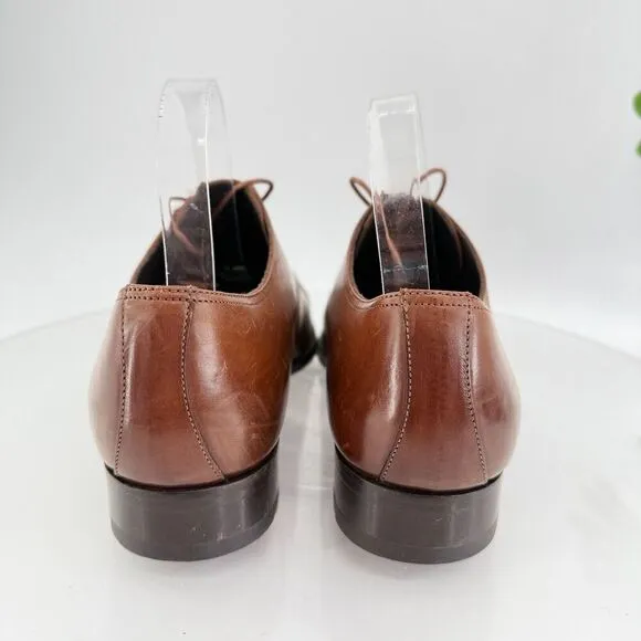To Boot New York Mens Aidan Dress Shoes Oxfords Cap Toe Brown Leather Size 8.5