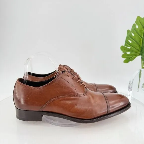 To Boot New York Mens Aidan Dress Shoes Oxfords Cap Toe Brown Leather Size 8.5