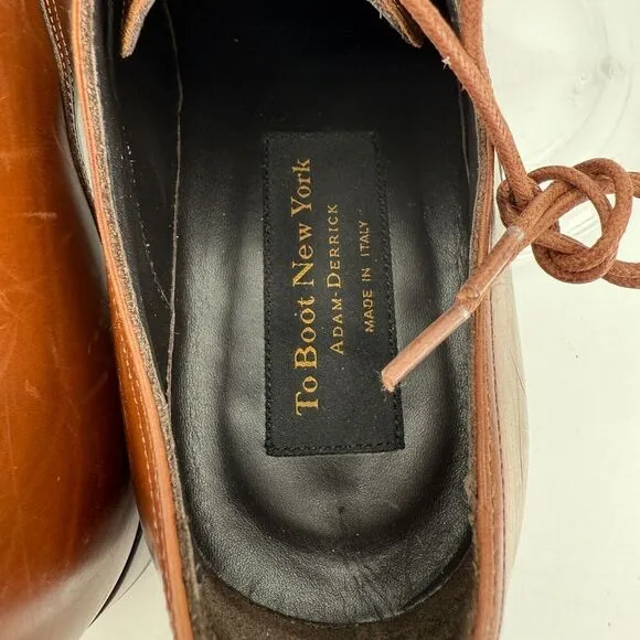 To Boot New York Mens Aidan Dress Shoes Oxfords Cap Toe Brown Leather Size 8.5