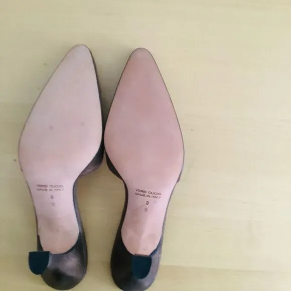 TODD OLDHAM BROWN METALLIC HEELS MULES 8 NEW