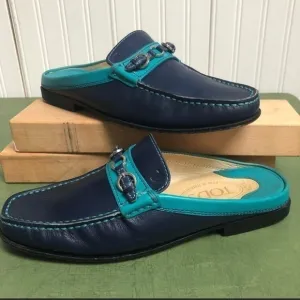 Tod’s Apron-Toe Slides/Mules with Horsebit Deco