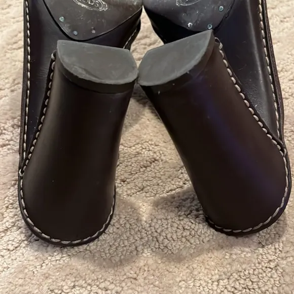 Tod’s Brown Leather block heel Clogs Size EU 40/US 9