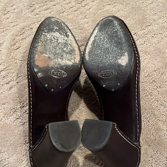 Tod’s Brown Leather block heel Clogs Size EU 40/US 9