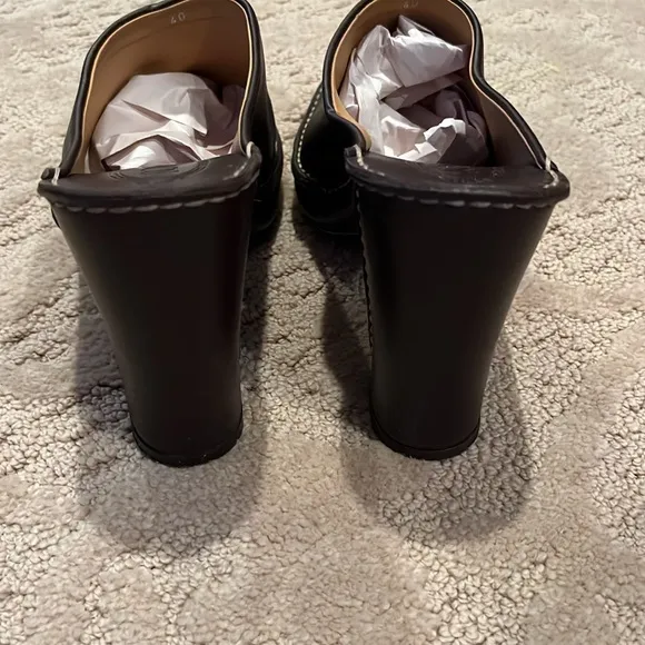 Tod’s Brown Leather block heel Clogs Size EU 40/US 9