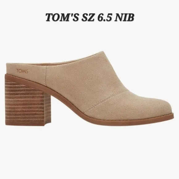 TOMS Suede Mules Sz 6.5 NIB Fits Like Sz 8-8.5