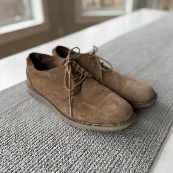 Toms Tan Khaki Suede Tie Oxford Dress Shoes Size 11