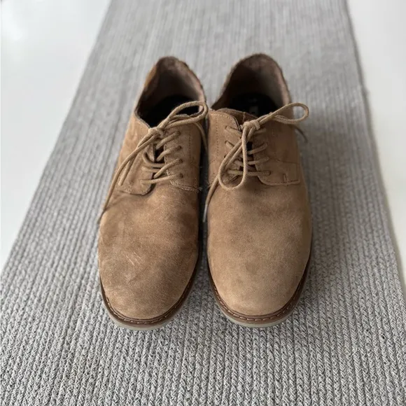 Toms Tan Khaki Suede Tie Oxford Dress Shoes Size 11