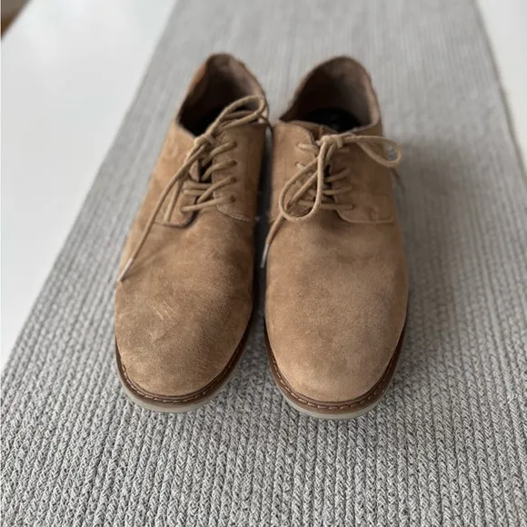 Toms Tan Khaki Suede Tie Oxford Dress Shoes Size 11