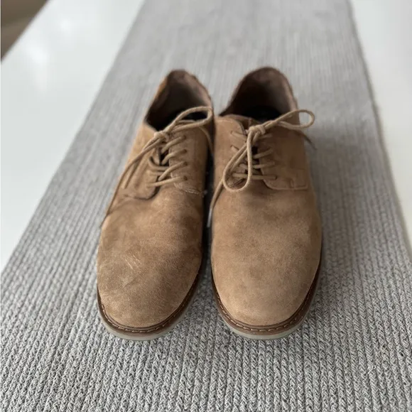 Toms Tan Khaki Suede Tie Oxford Dress Shoes Size 11