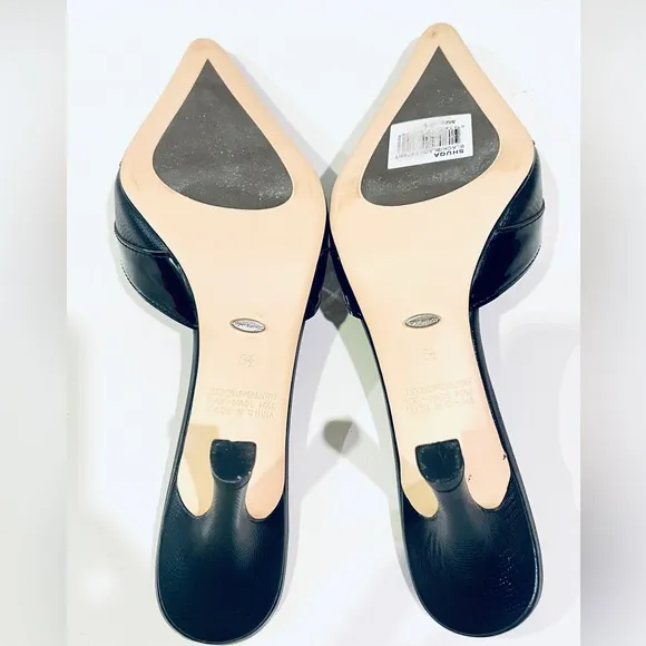 Tony Bianco black patent pointed toe Shuga mules size 6.5 - new