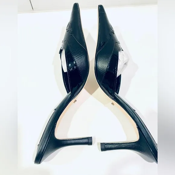 Tony Bianco black patent pointed toe Shuga mules size 6.5 - new