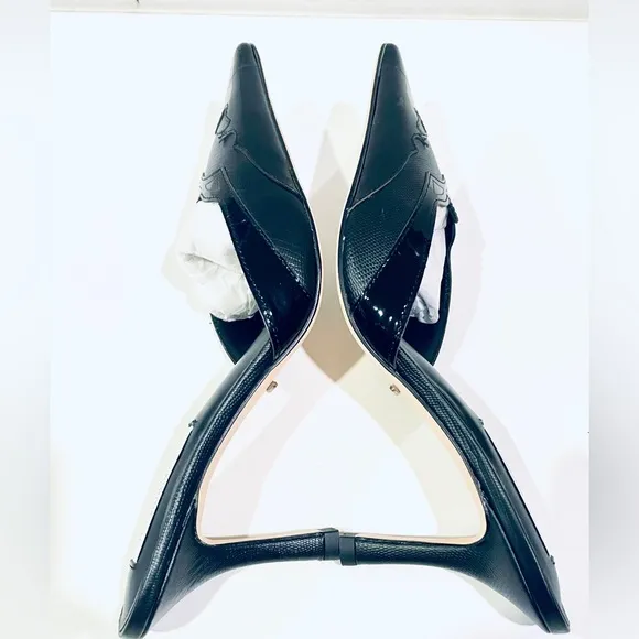 Tony Bianco black patent pointed toe Shuga mules size 6.5 - new