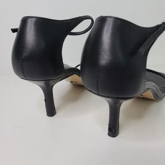 Tony Bianco Black Strappy Leather Low Heels