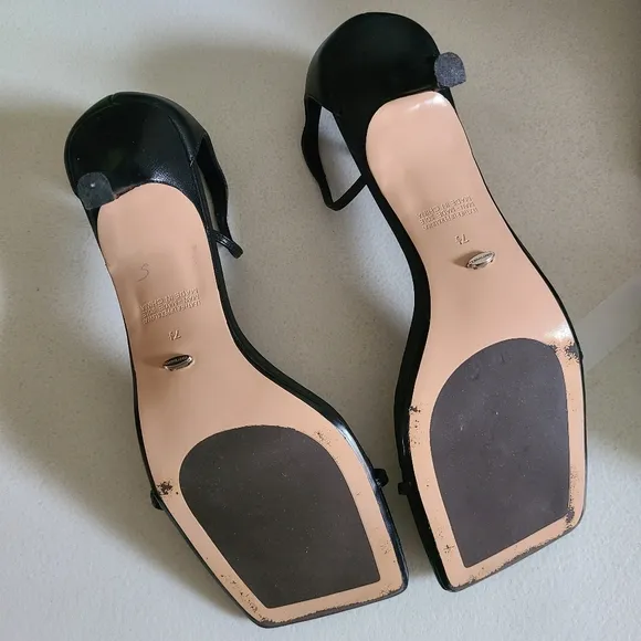 Tony Bianco Black Strappy Leather Low Heels