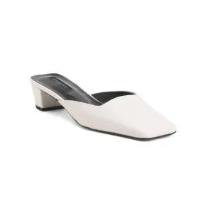 TONY BIANCO Dove Leather Harriet Block Heel Square Toe Mules