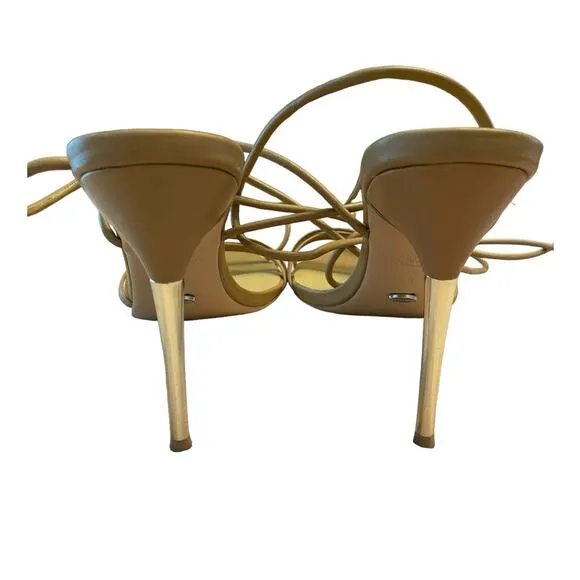 Tony Bianco Mavis Heels Sandal Leather Strappy Pointed Toe Caramel Venice Size 8