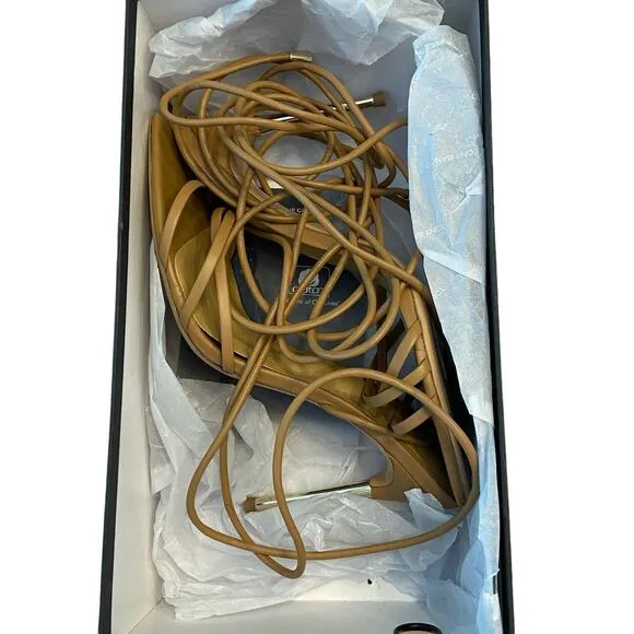 Tony Bianco Mavis Heels Sandal Leather Strappy Pointed Toe Caramel Venice Size 8