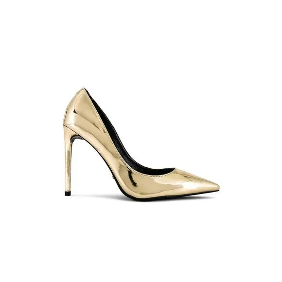 Tony Bianco Metallic Leather Upper Anja Heel Pointed Toe Gold Shine Size 10