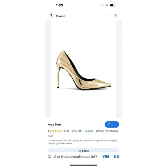 Tony Bianco Metallic Leather Upper Anja Heel Pointed Toe Gold Shine Size 10