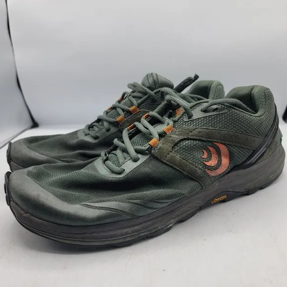 Topo Athletic Terraventure 3 Mens Size 11 Dark Green Orange Trail Running Shoes