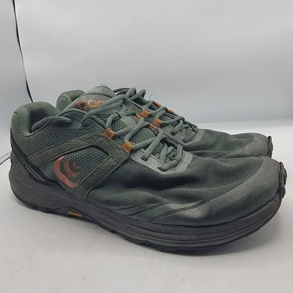 Topo Athletic Terraventure 3 Mens Size 11 Dark Green Orange Trail Running Shoes
