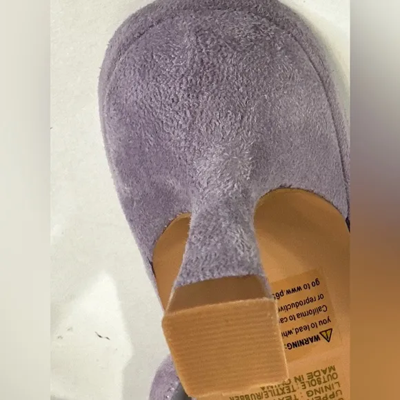 TORGEIS Medinilla Faux Suede Strappy Sandal Heel Lavender Slip On Open Toe Sz 11