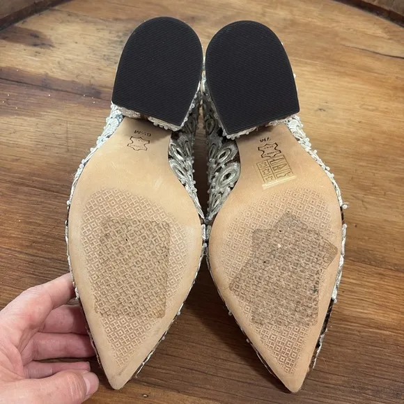 Tory Burch | *2 DIFFERENT SIZED SHOES* Francesca Roccia Rhinestone Heels 6.5 &amp; 7