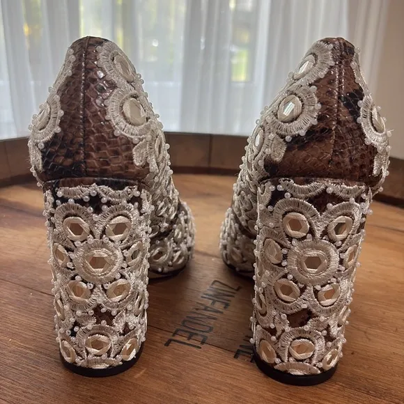 Tory Burch | *2 DIFFERENT SIZED SHOES* Francesca Roccia Rhinestone Heels 6.5 &amp; 7