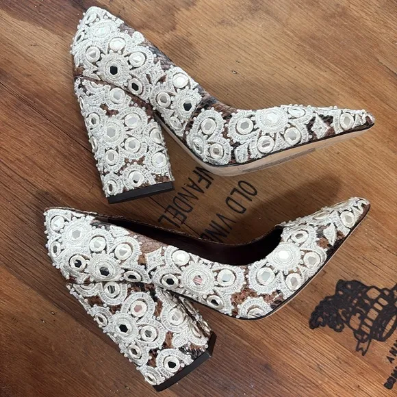 Tory Burch | *2 DIFFERENT SIZED SHOES* Francesca Roccia Rhinestone Heels 6.5 &amp; 7