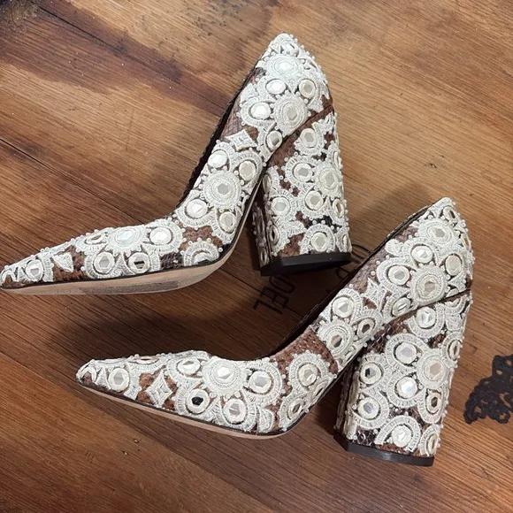 Tory Burch | *2 DIFFERENT SIZED SHOES* Francesca Roccia Rhinestone Heels 6.5 &amp; 7
