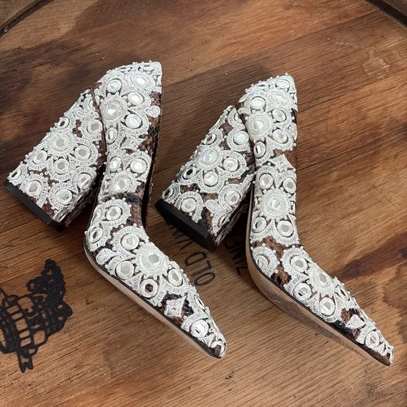 Tory Burch | *2 DIFFERENT SIZED SHOES* Francesca Roccia Rhinestone Heels 6.5 &amp; 7