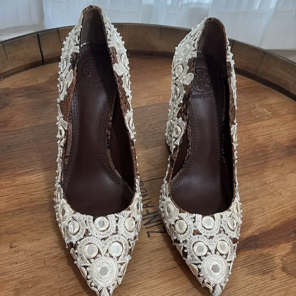 Tory Burch | *2 DIFFERENT SIZED SHOES* Francesca Roccia Rhinestone Heels 6.5 &amp; 7