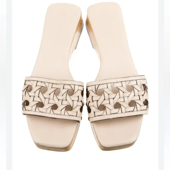 Tory Burch Basketweave Clogs - brand new - leather size 11