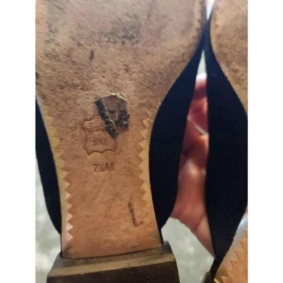 Tory Burch “Carlotta” black suede mules size 7.5
