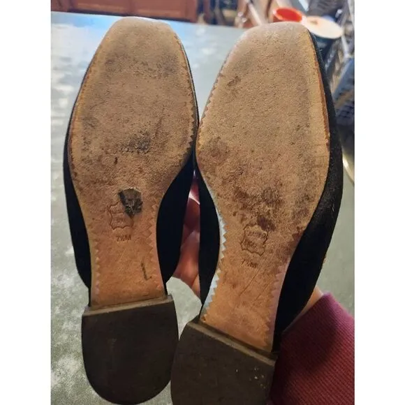 Tory Burch “Carlotta” black suede mules size 7.5