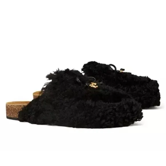 Tory Burch Charm Mammoth Shearling Mules