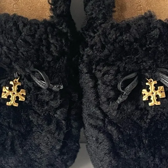 Tory Burch Charm Mammoth Shearling Mules