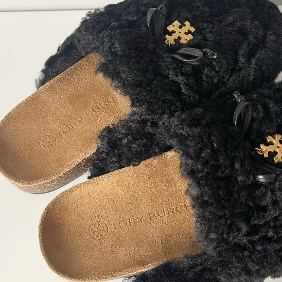 Tory Burch Charm Mammoth Shearling Mules