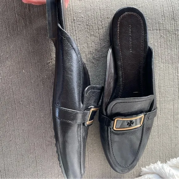 TORY BURCH Georgia Embellished leather slippers size 10
