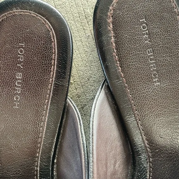 TORY BURCH Georgia Embellished leather slippers size 10
