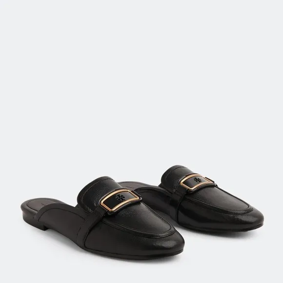 TORY BURCH Georgia Embellished leather slippers size 10