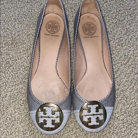 Tory Burch Gray and Gold Women's Flats