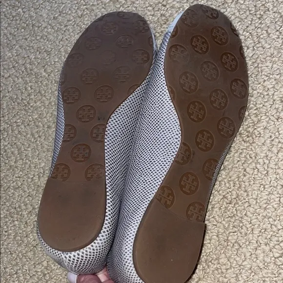 Tory Burch Gray and Gold Women's Flats