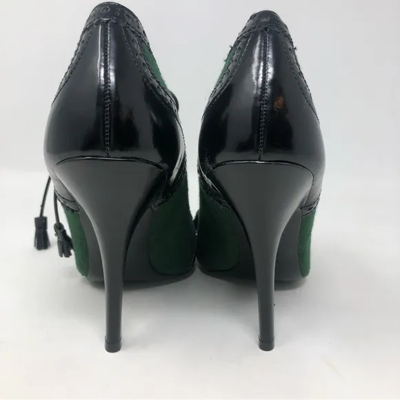 Tory Burch Hawthorn Tasseled Lace Front Heels size 9 1/2