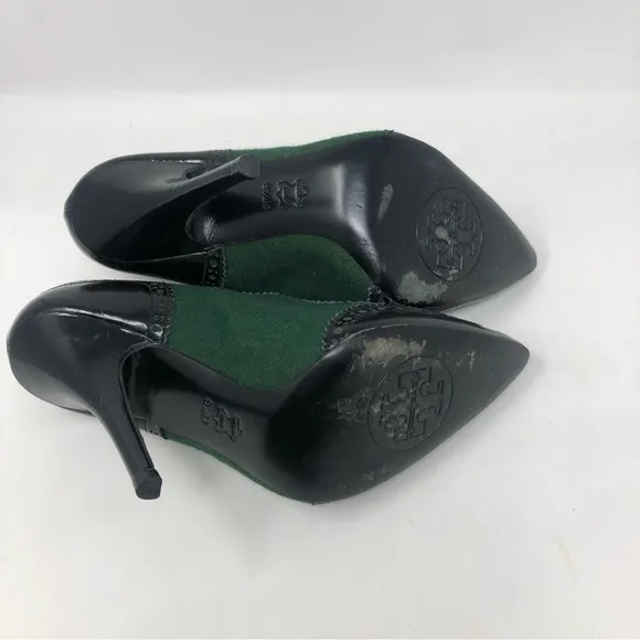 Tory Burch Hawthorn Tasseled Lace Front Heels size 9 1/2