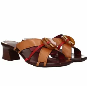 Tory Burch Heeled‎ Leather Mules Size 8.5