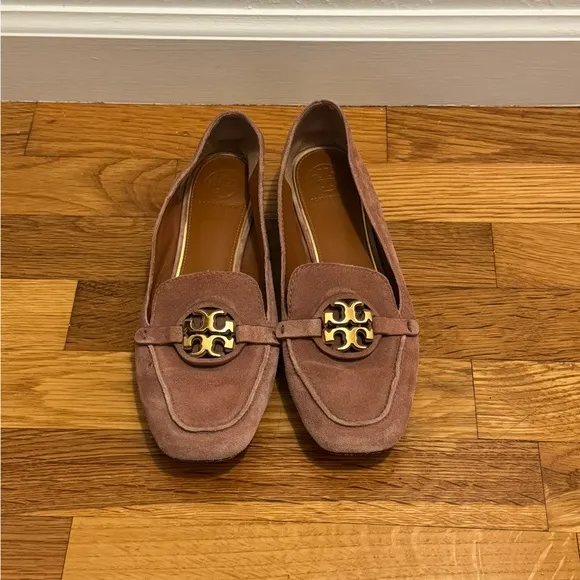 TORY BURCH Metal Miller 15mm Loafer Pink Melva Shoes Size 7 Square Toe Leather